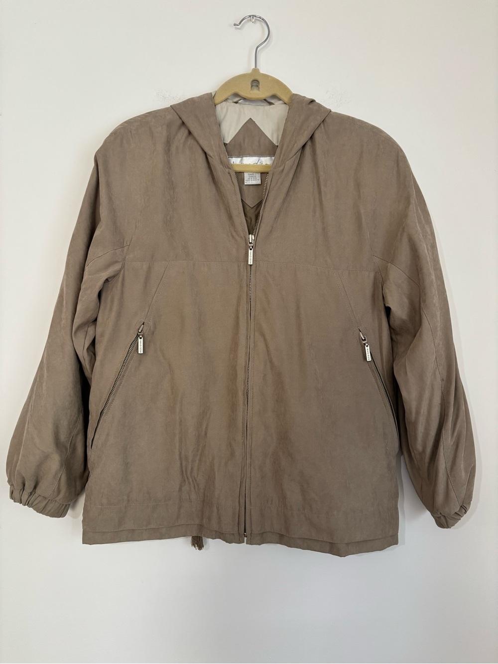 1 Madison Light Taupe Hooded Zip Jacket